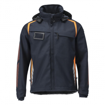 Softshell Jacke mit Kapuze 23002 Mascot Accelerate Safe schwarzblau/orange