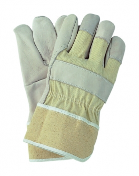 Rindvollleder-Handschuhe Ia Qualität  Canvas Stulpe