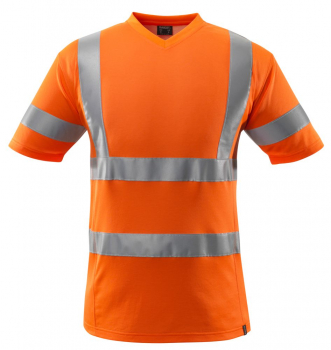 Mascot Warnschutz T-Shirt 18282-995-14 orange mit V-Ausschnitt