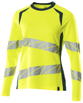 Warnschutz Damen Langarm-T-Shirt Mascot Accelerate Safe gelb-dunkelpetroleum