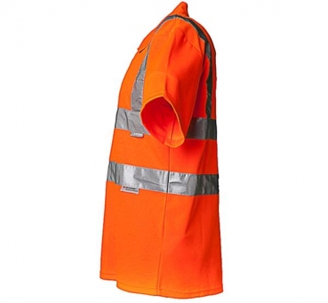 Planam Warnschutz Polo Shirt uni orange links