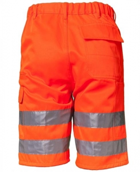 Planam Warnschutz Shorts uni orange hinten
