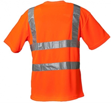 Planam Warnschutz T-Shirt uni orange hinten