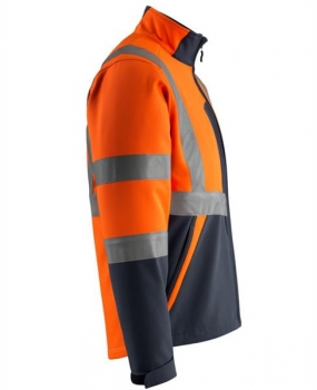 Warnschutz Winter-Softshelljacke KIAMA Mascot Safe Light hi-vis orange - schwarzblau rechte Seite