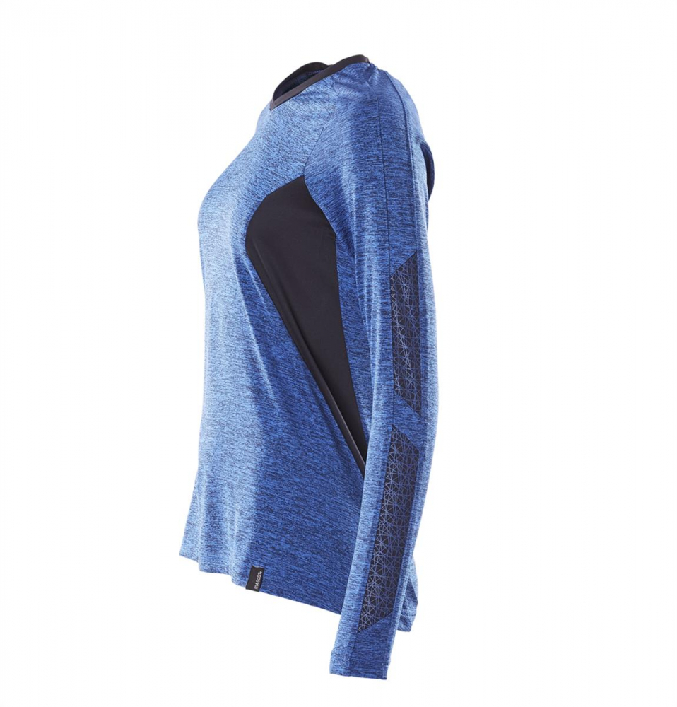 Damen T-Shirt langarm 18091-810-91010 Mascot ACCELERATE azurblau-schwarzblau links