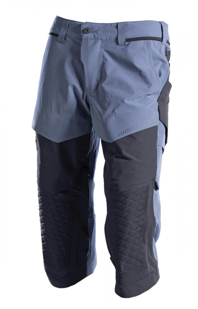 MASCOT® Customized Dreiviertel-Hose mit Knietaschen 22249-605 steinblau/schwarzblau